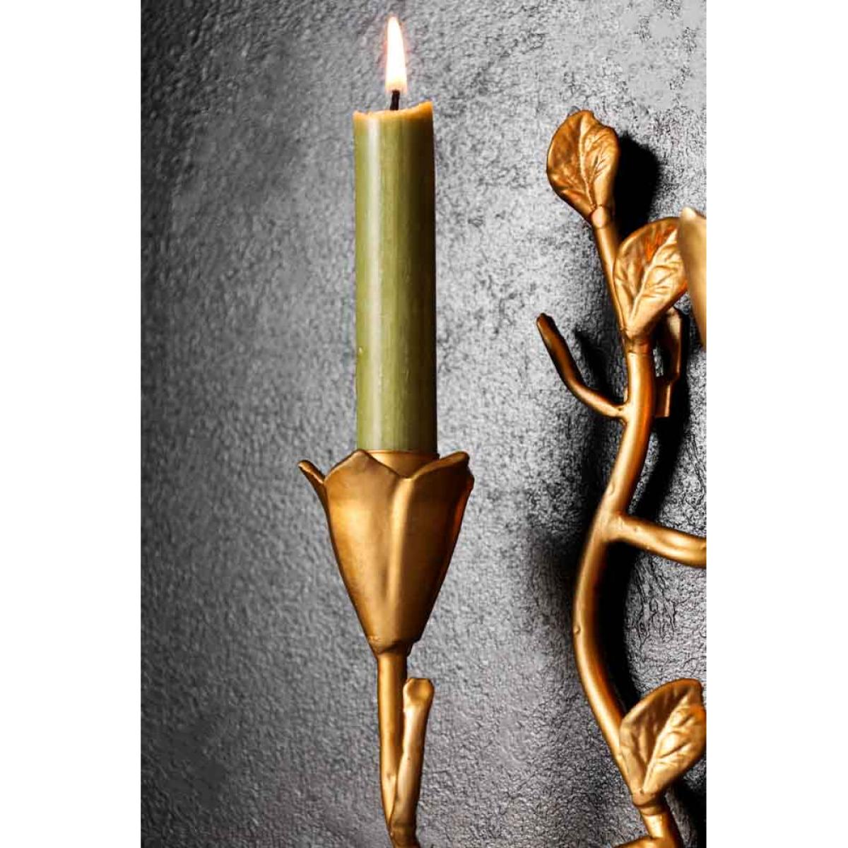 Gold Branch & Flower Wall Candle Holder – image 5