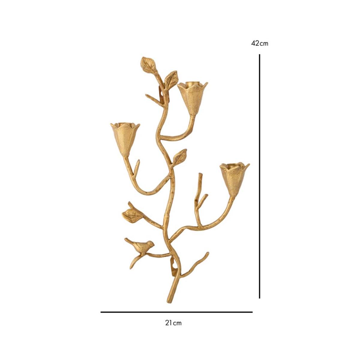 Gold Branch & Flower Wall Candle Holder – image 7
