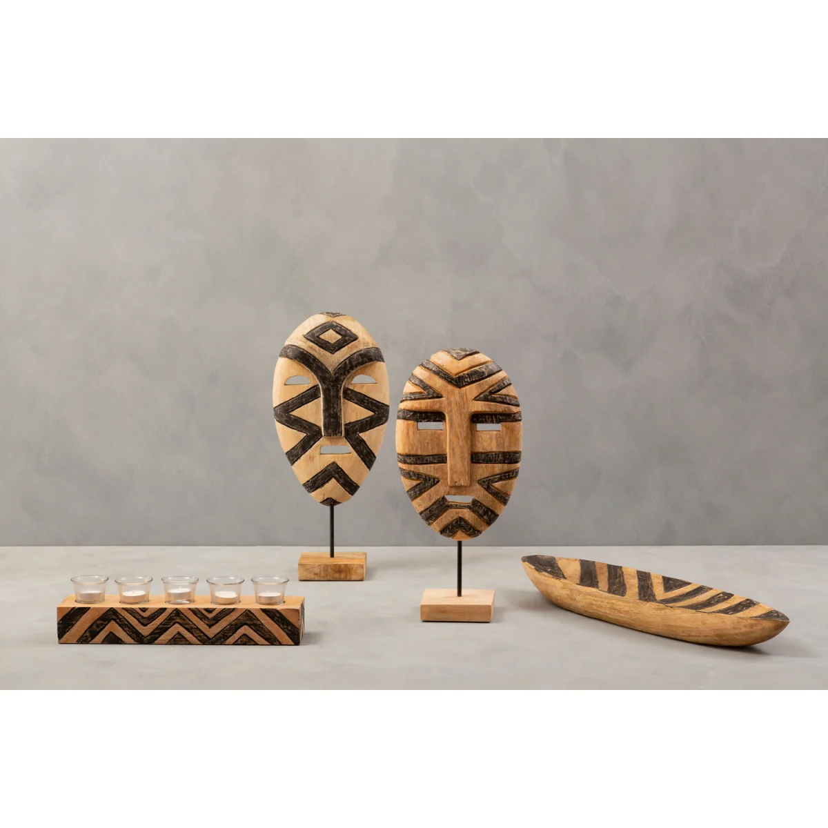 Bantu Tribal Wooden Tealight Holder - Brown – image 5