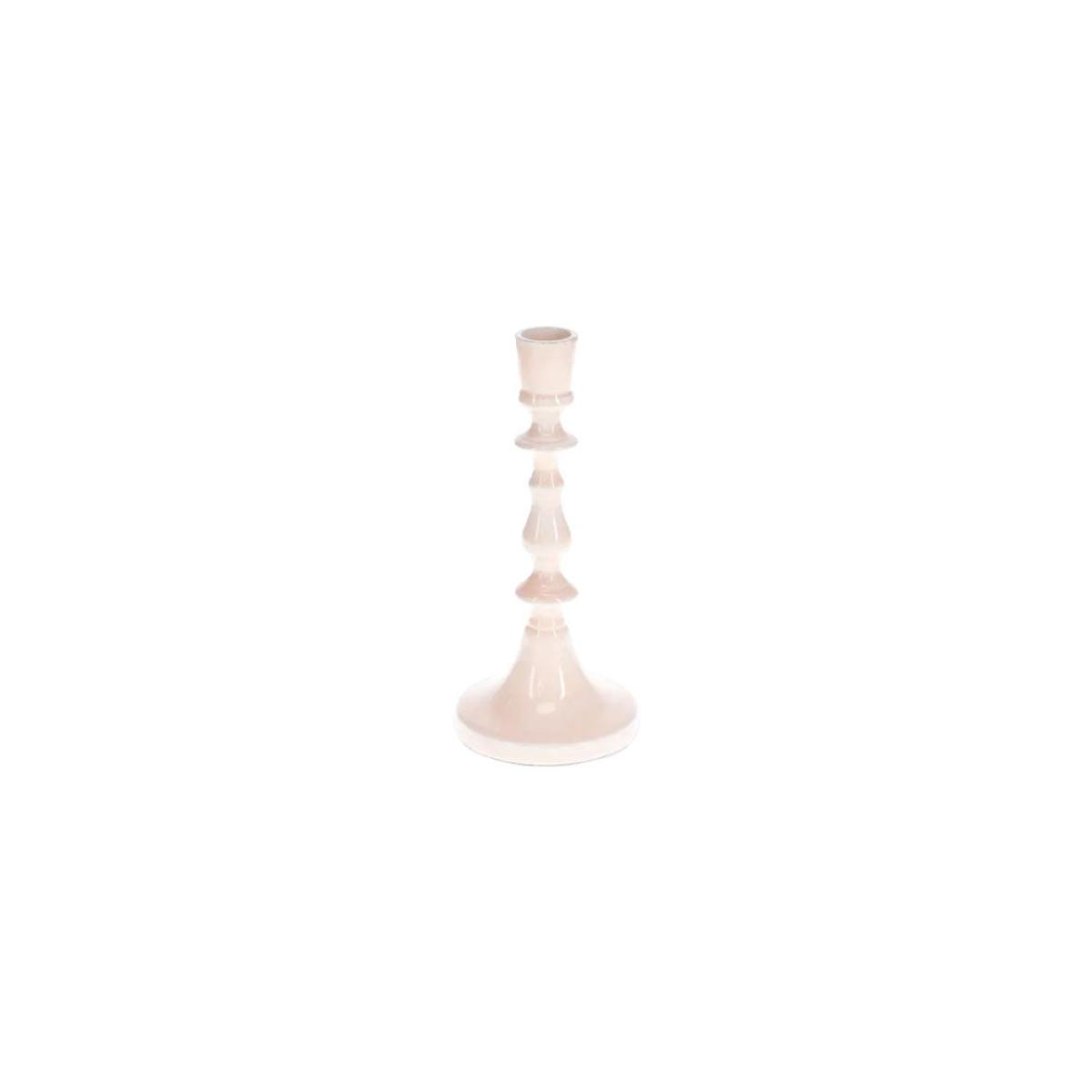 Pink Enamel Cast Style Candlestick Holder - 2 Sizes Available – image 2