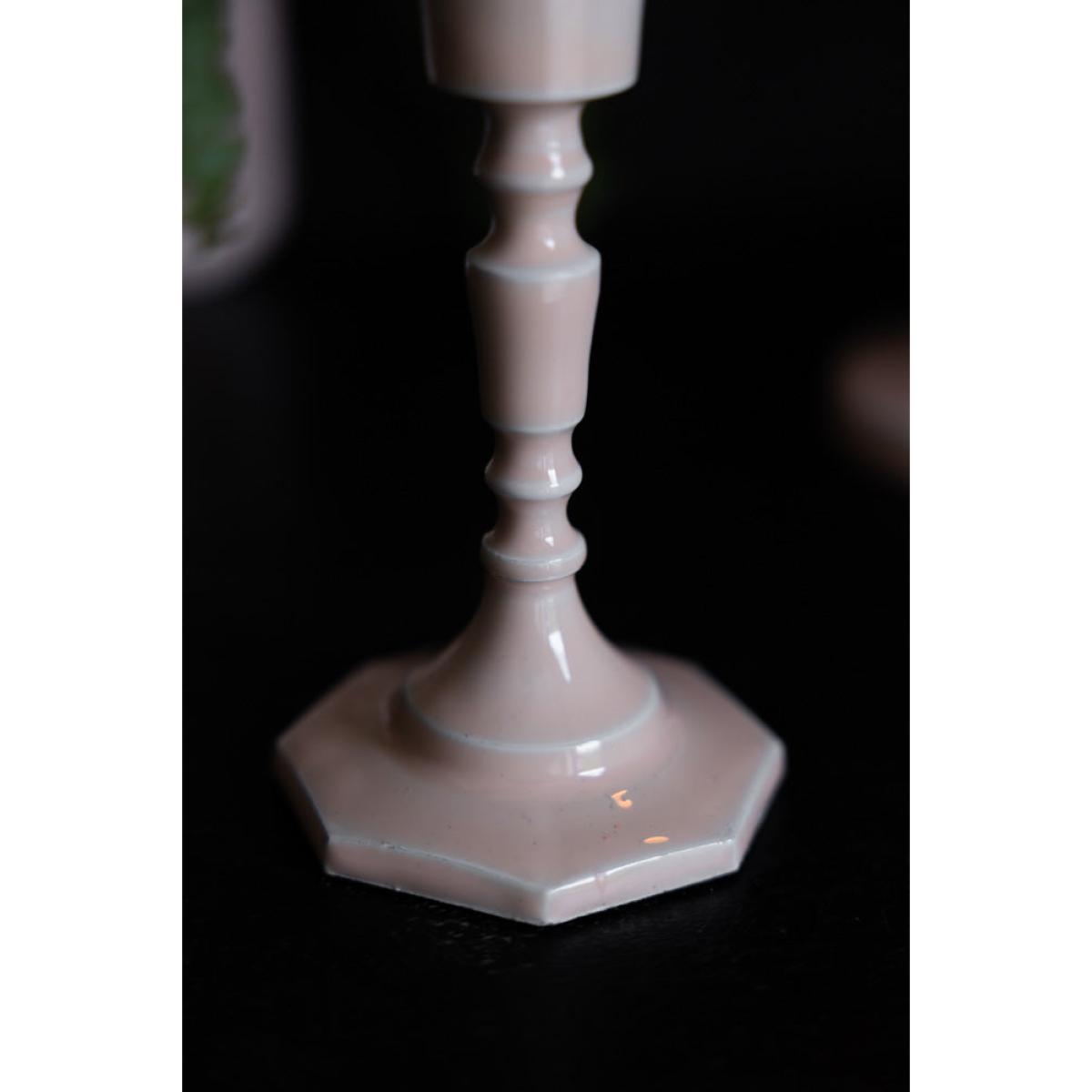 Pink Enamel Cast Style Candlestick Holder - 2 Sizes Available – image 11