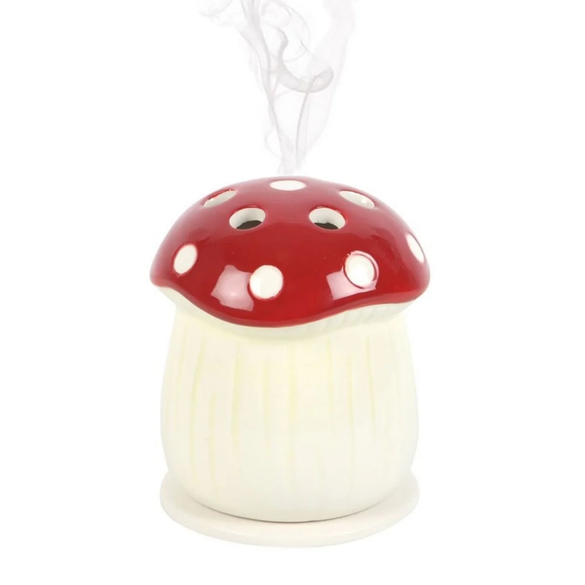 Something Different Mushroom Incense Cone Holder - White/Red – image 2