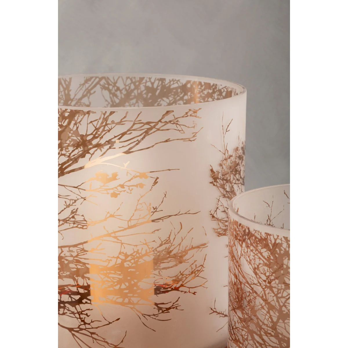 Branch Large Glass Hurricane Candle Holder - Brown – image 2