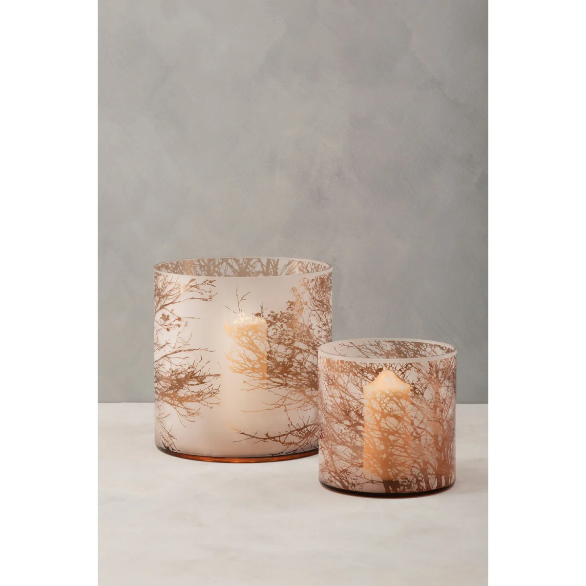 Branch Large Glass Hurricane Candle Holder - Brown – image 4