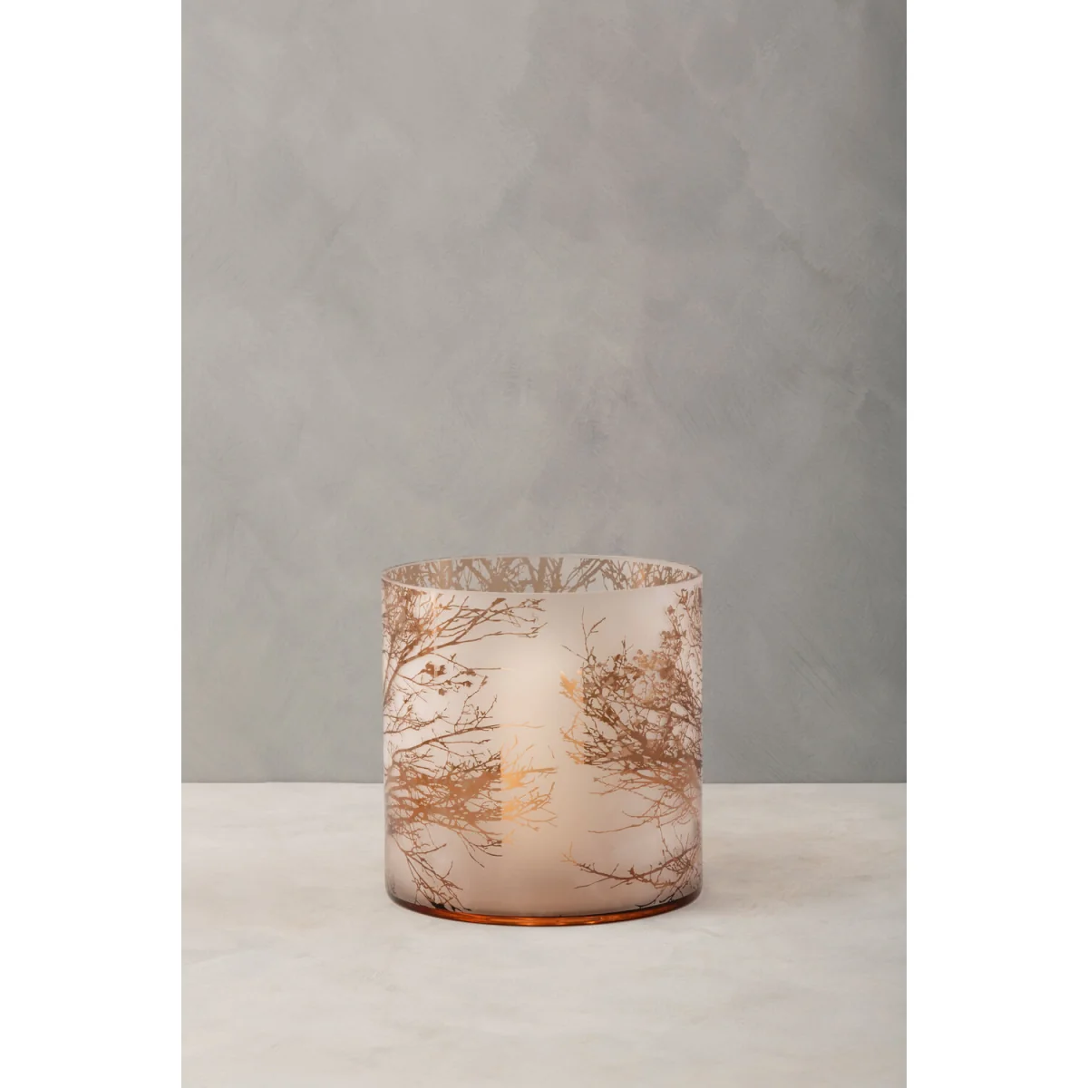 Branch Large Glass Hurricane Candle Holder - Brown – image 5