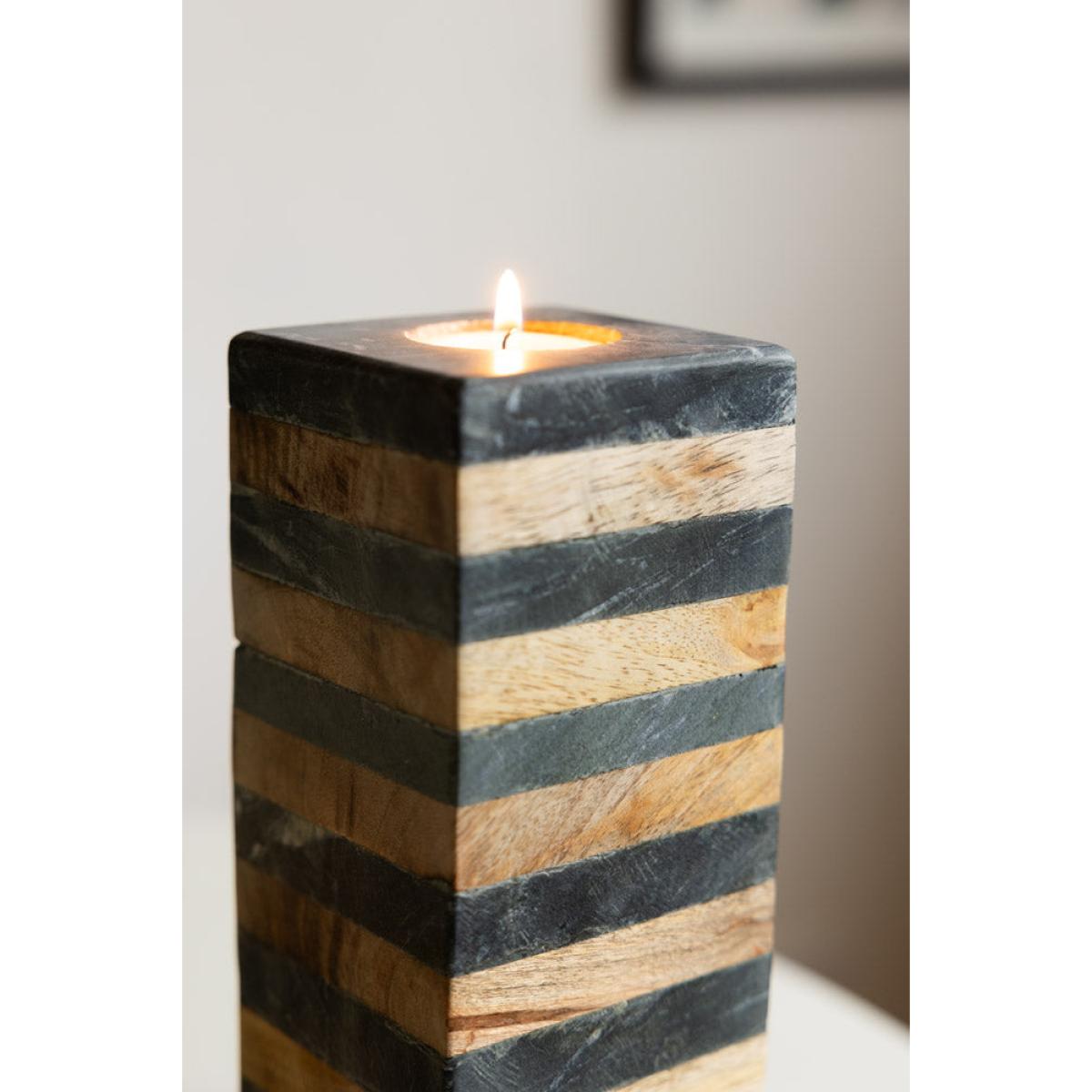 Wood & Slate Tealight Holder – image 3