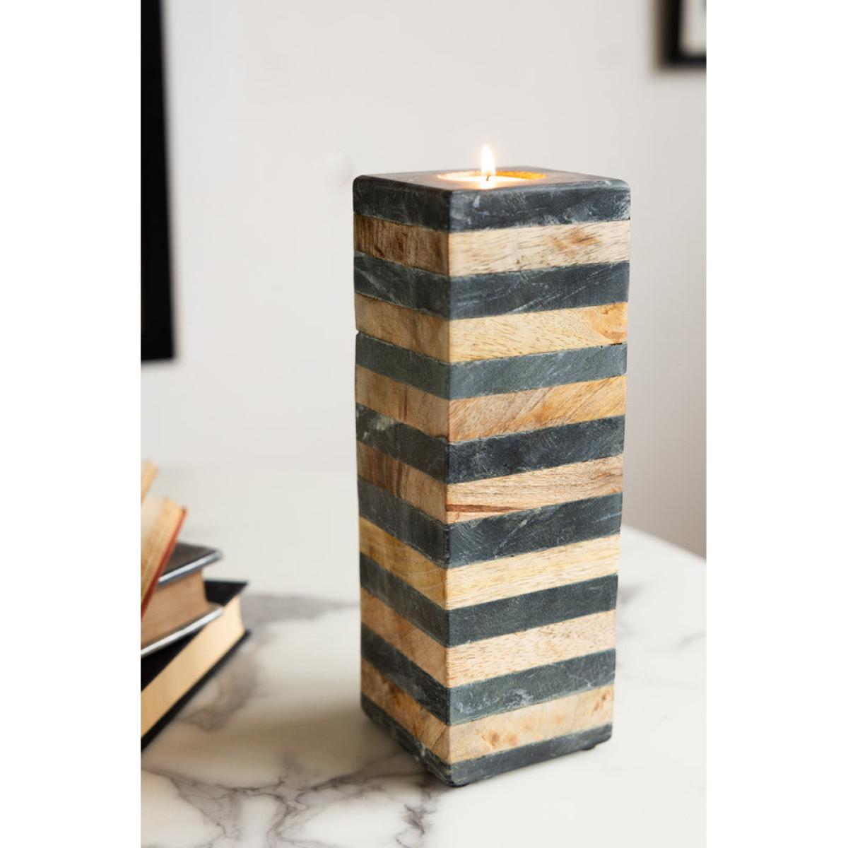 Wood & Slate Tealight Holder – image 5