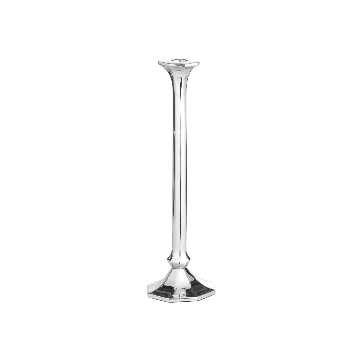 Elegant Decor Octagonal Large Candle Holder - Silver