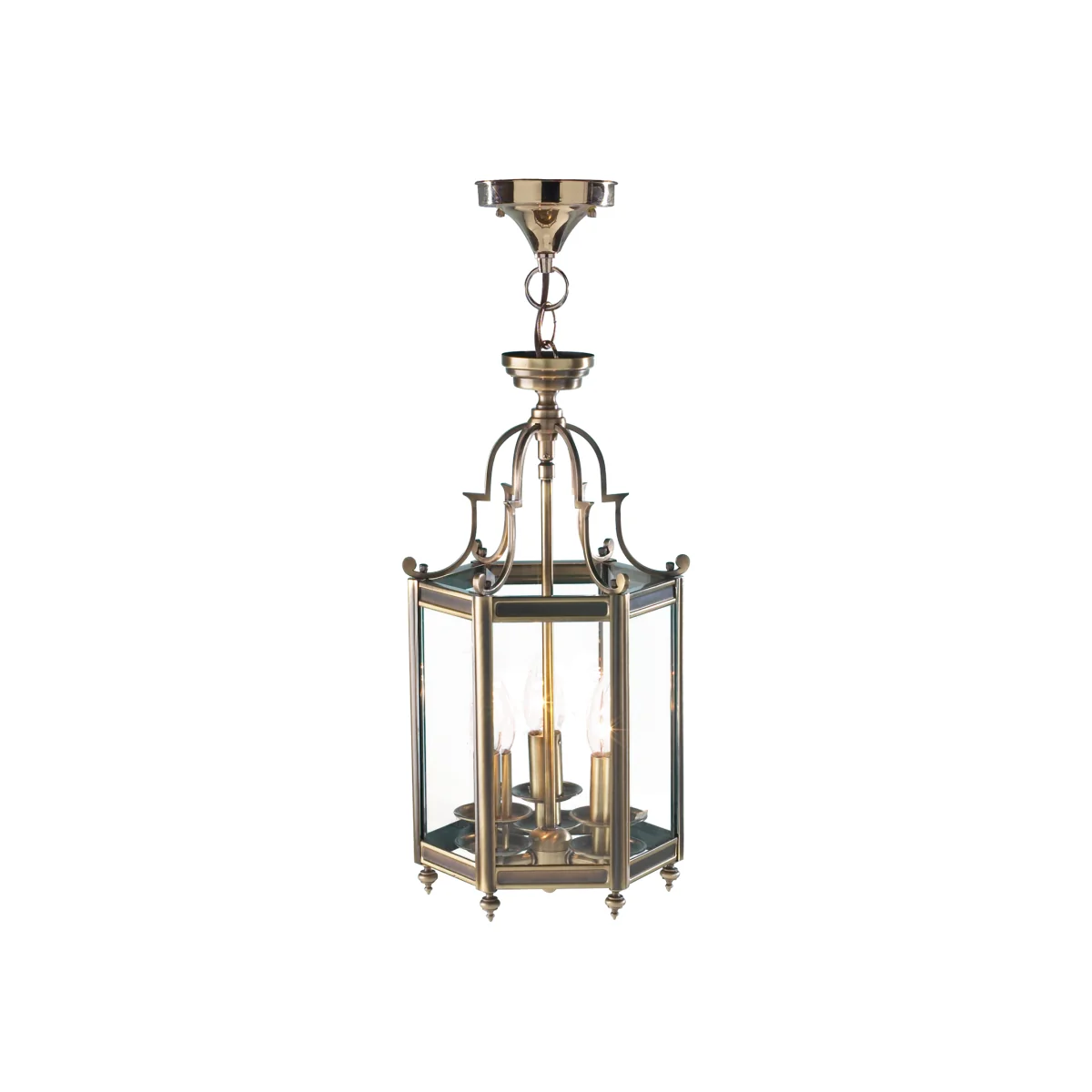 Moorgate Hexagonal Hall Lantern Antique Brass – image 1