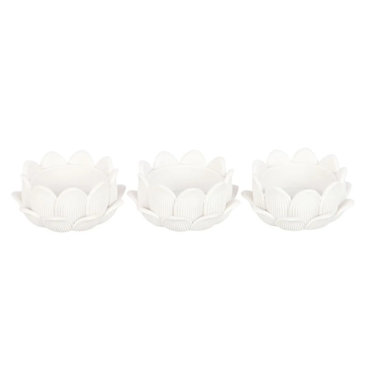 Something Different Lotus Tealight Holder (Pack of 3) - White – image 2