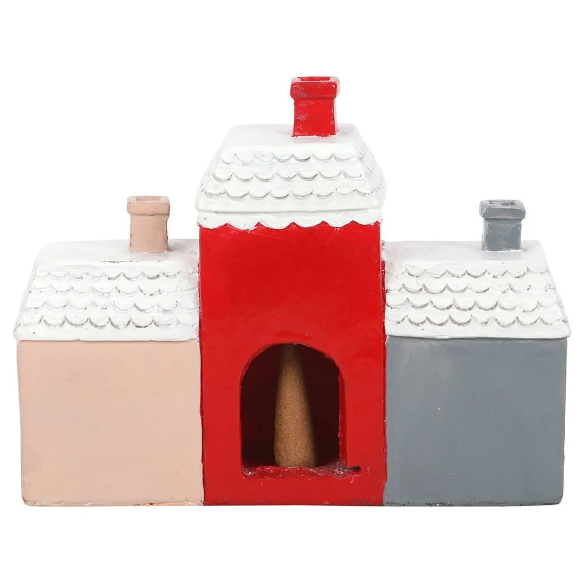 Something Different Village Christmas Incense Cone Holder - Pink/Red/Grey – image 3