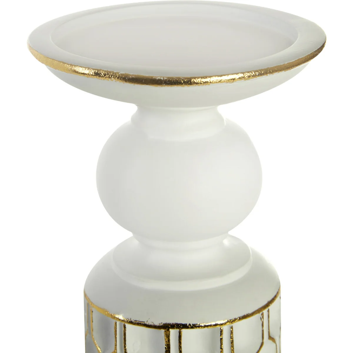 Honeycomb Large Candle Holder - Gold, White – image 3