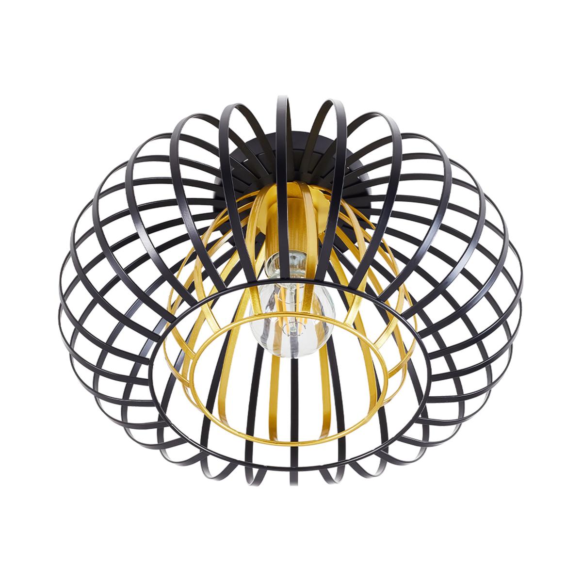 Lifeideas Metal Lantern Shaped Ceiling Light - Black&Golden