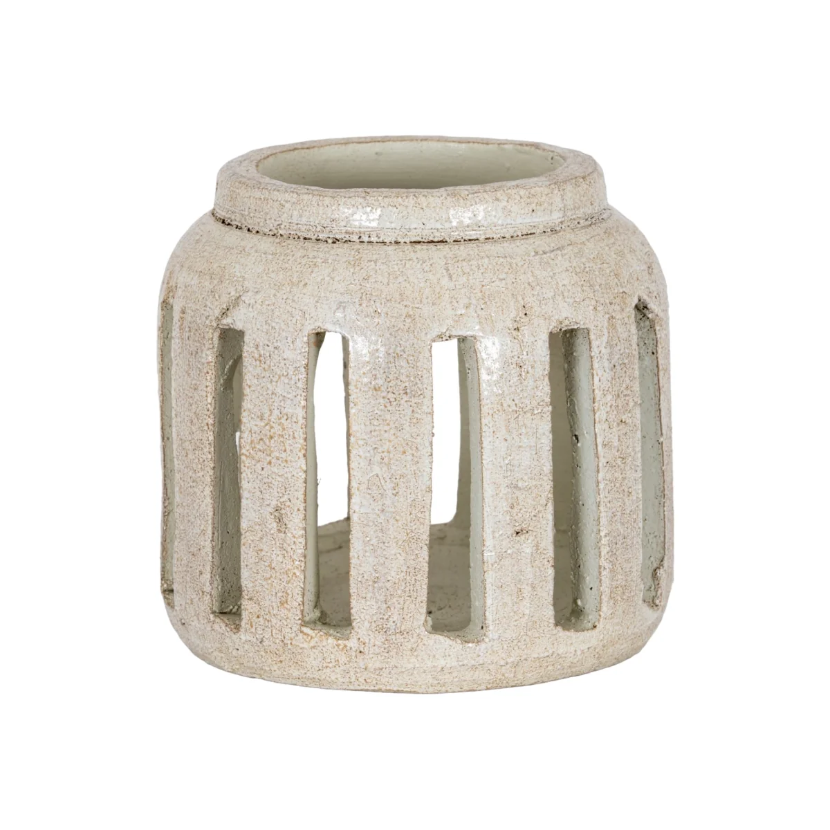 Tarn Collection Large Sculptural Pillar Candle Holder - White – image 1