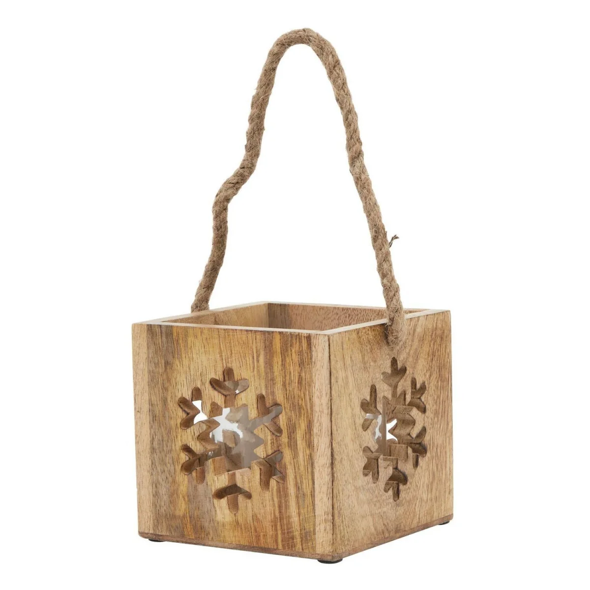 Hill Interiors Wooden Snowflake Tealight Holder - Brown – image 2