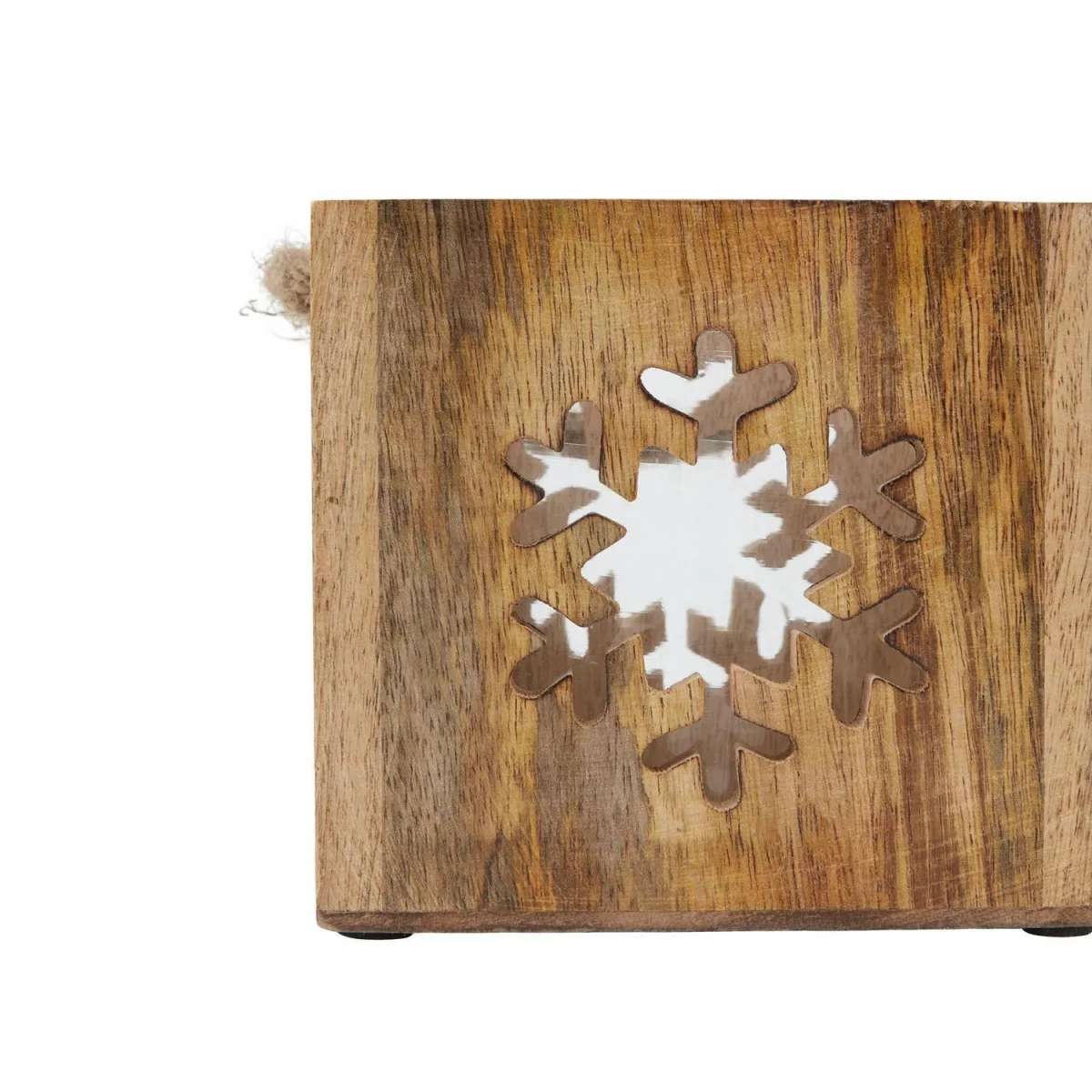 Hill Interiors Wooden Snowflake Tealight Holder - Brown – image 4