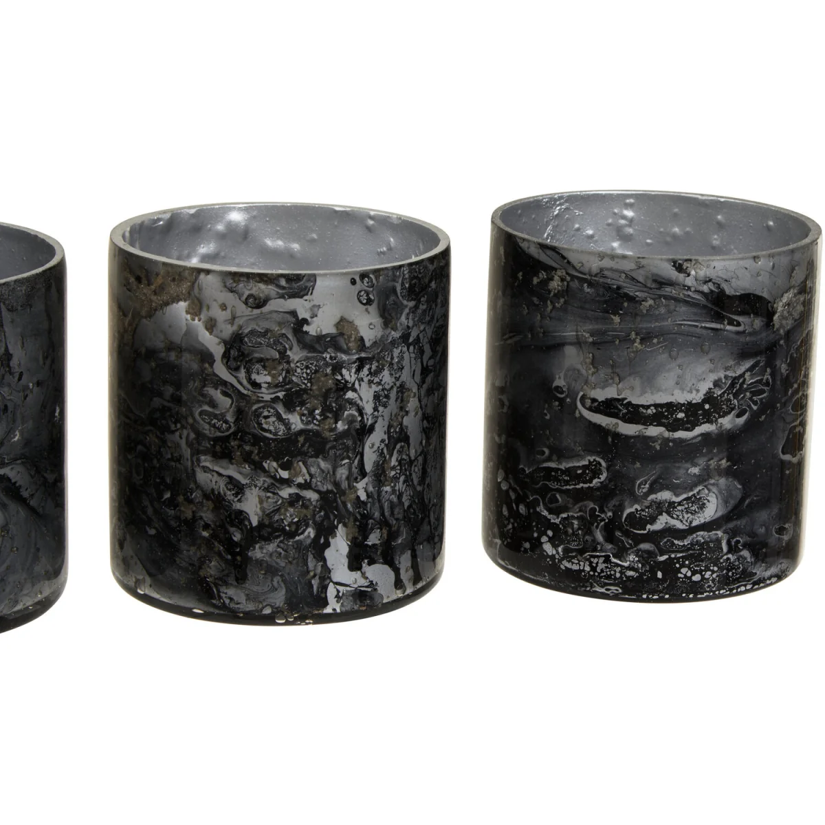 Garan Set Of 3 Grey Marble Effect Tealight Holders - Multi colour – image 2