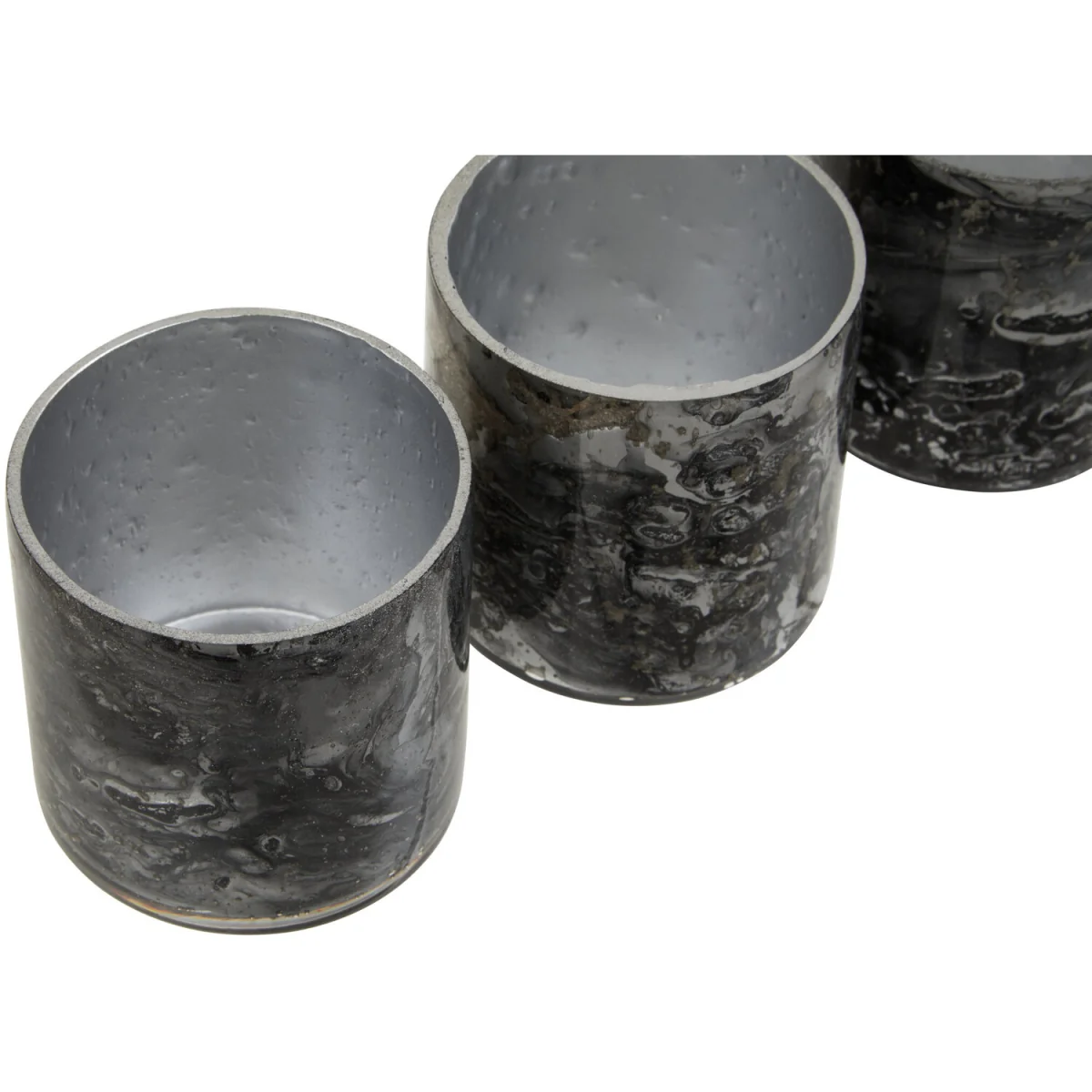 Garan Set Of 3 Grey Marble Effect Tealight Holders - Multi colour – image 3