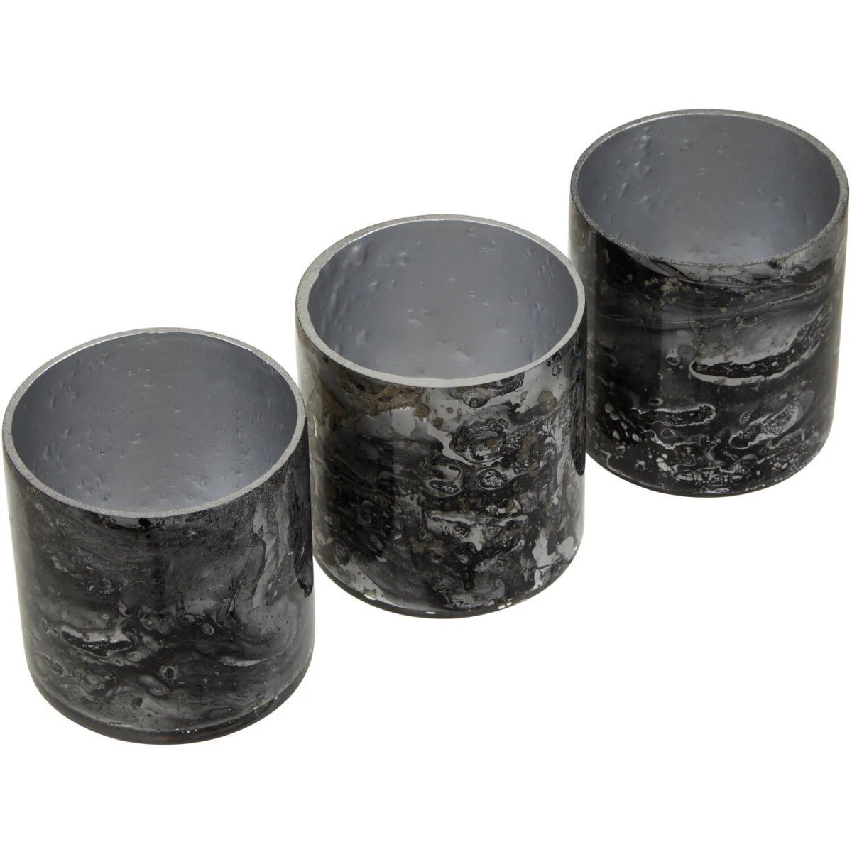 Garan Set Of 3 Grey Marble Effect Tealight Holders - Multi colour – image 5