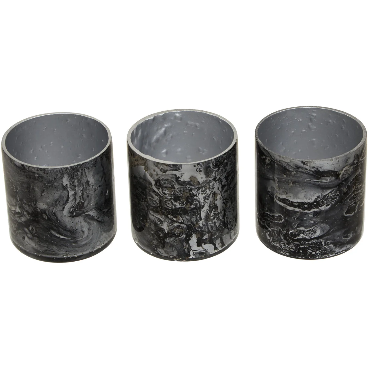 Garan Set Of 3 Grey Marble Effect Tealight Holders - Multi colour – image 6