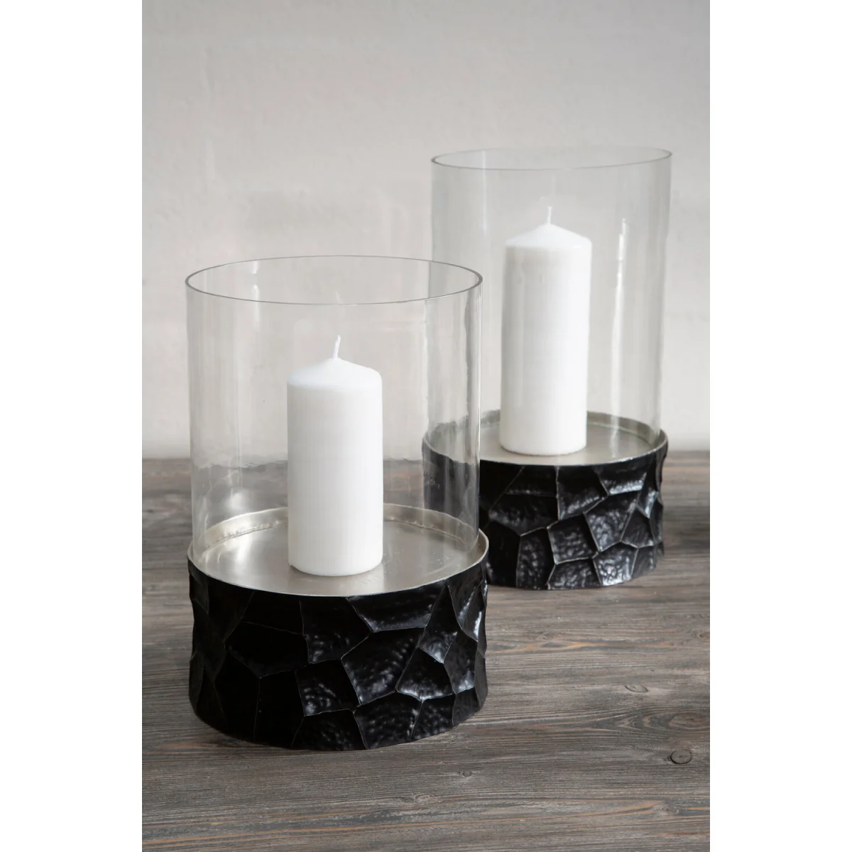 Akola Black and Gold Large Hurricane Candle Holder - Black – image 3