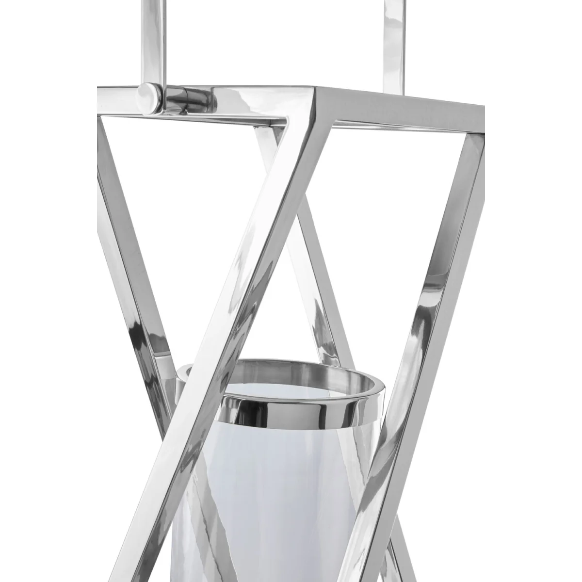 Cruzar Large Silver Criss Cross Lantern - Silver – image 2