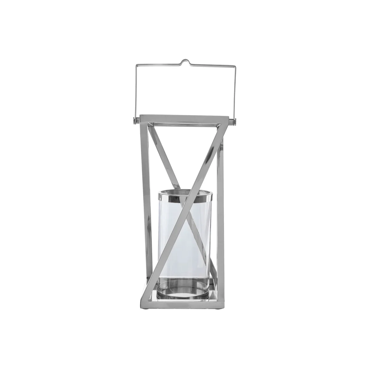 Cruzar Large Silver Criss Cross Lantern - Silver – image 1