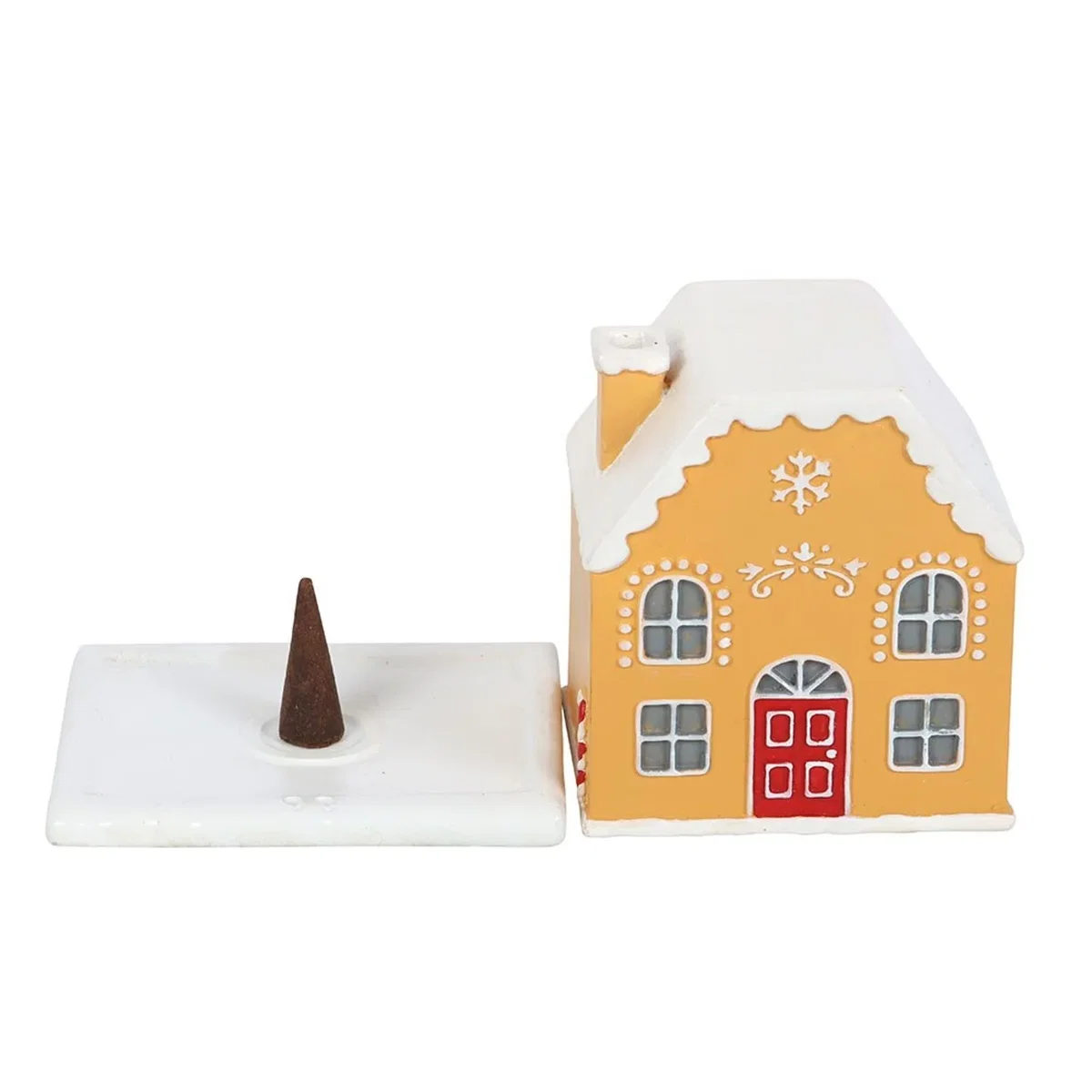 Something Different Candy Cane Gingerbread House Incense Holder - White/Brown/Red – image 2