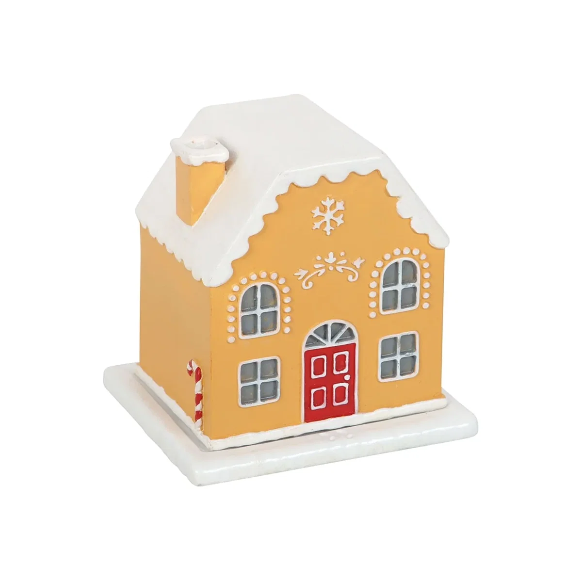 Something Different Candy Cane Gingerbread House Incense Holder - White/Brown/Red – image 1