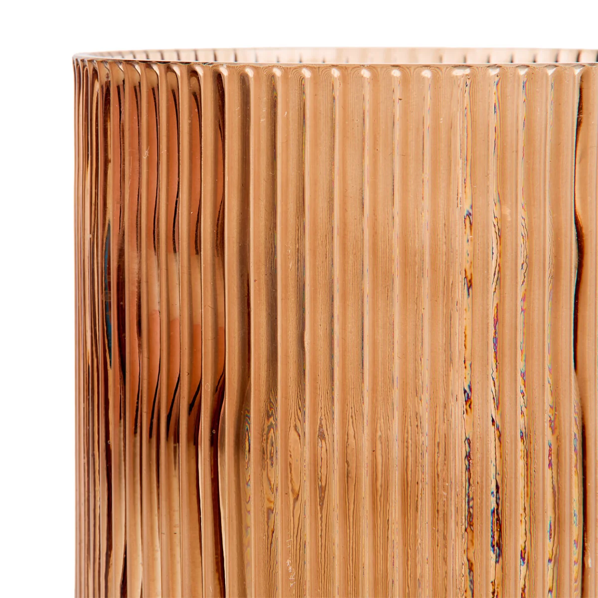 Glass Ribbed Candle Holder - Mocha – image 3