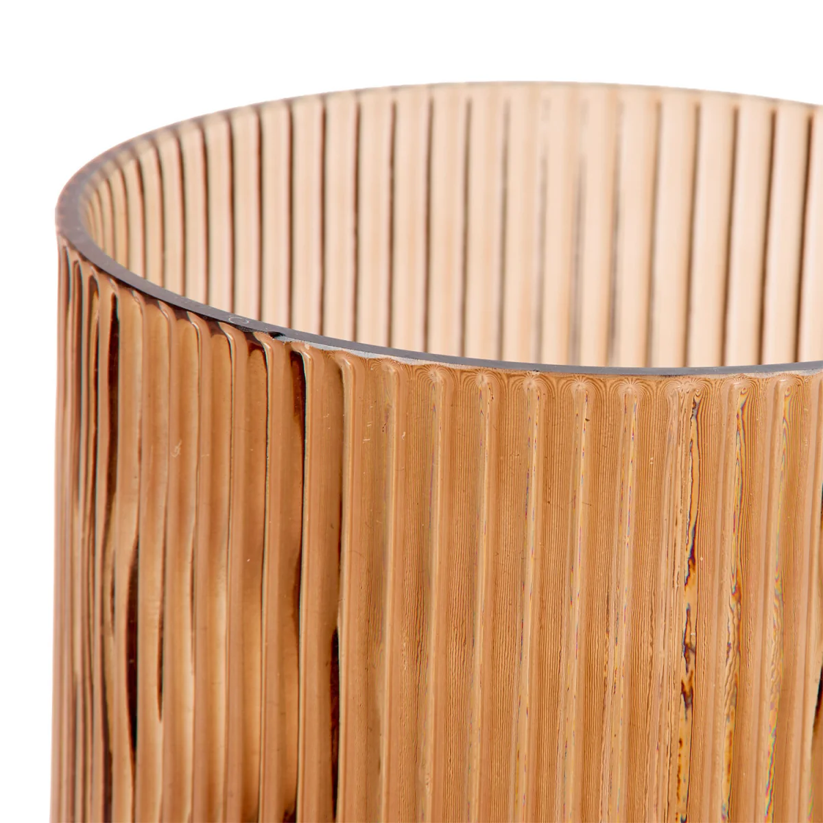 Glass Ribbed Candle Holder - Mocha – image 4