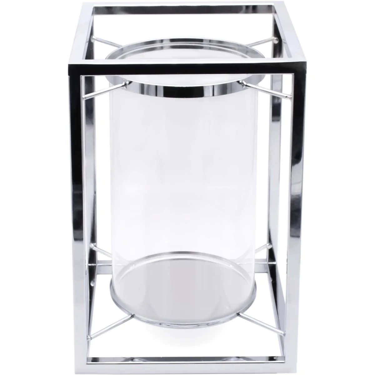 Modern Silver Hurricane Lamp Tea Light Candle Holder - Silver – image 3
