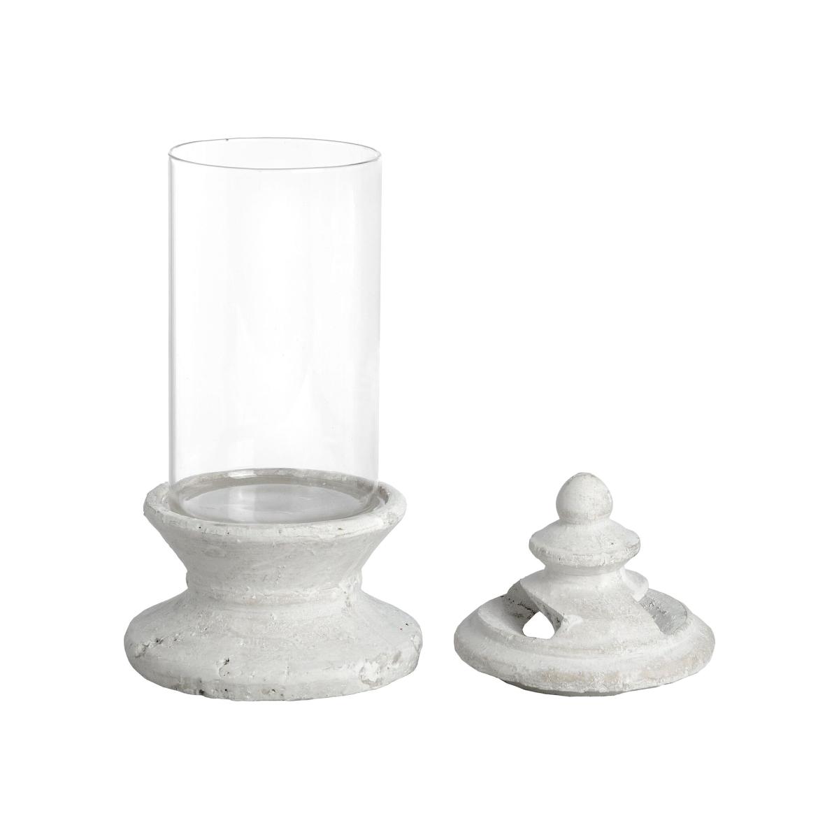 Glass Candle Holder Elegant Home Accent - White