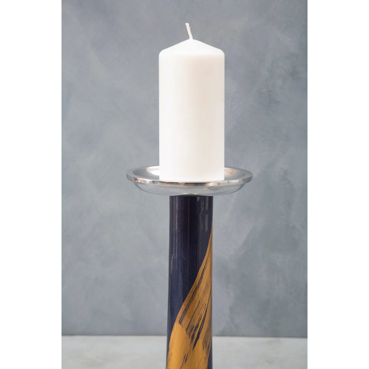 Alma Blue And Gold Candle Holder - Gold, Blue – image 3