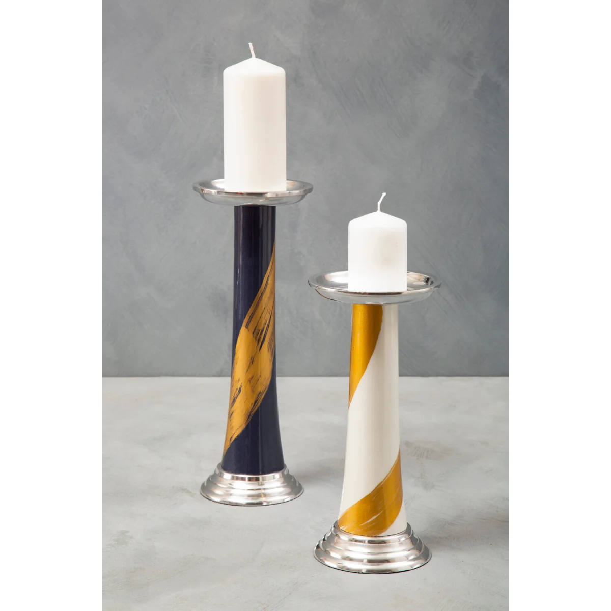 Alma Blue And Gold Candle Holder - Gold, Blue – image 5