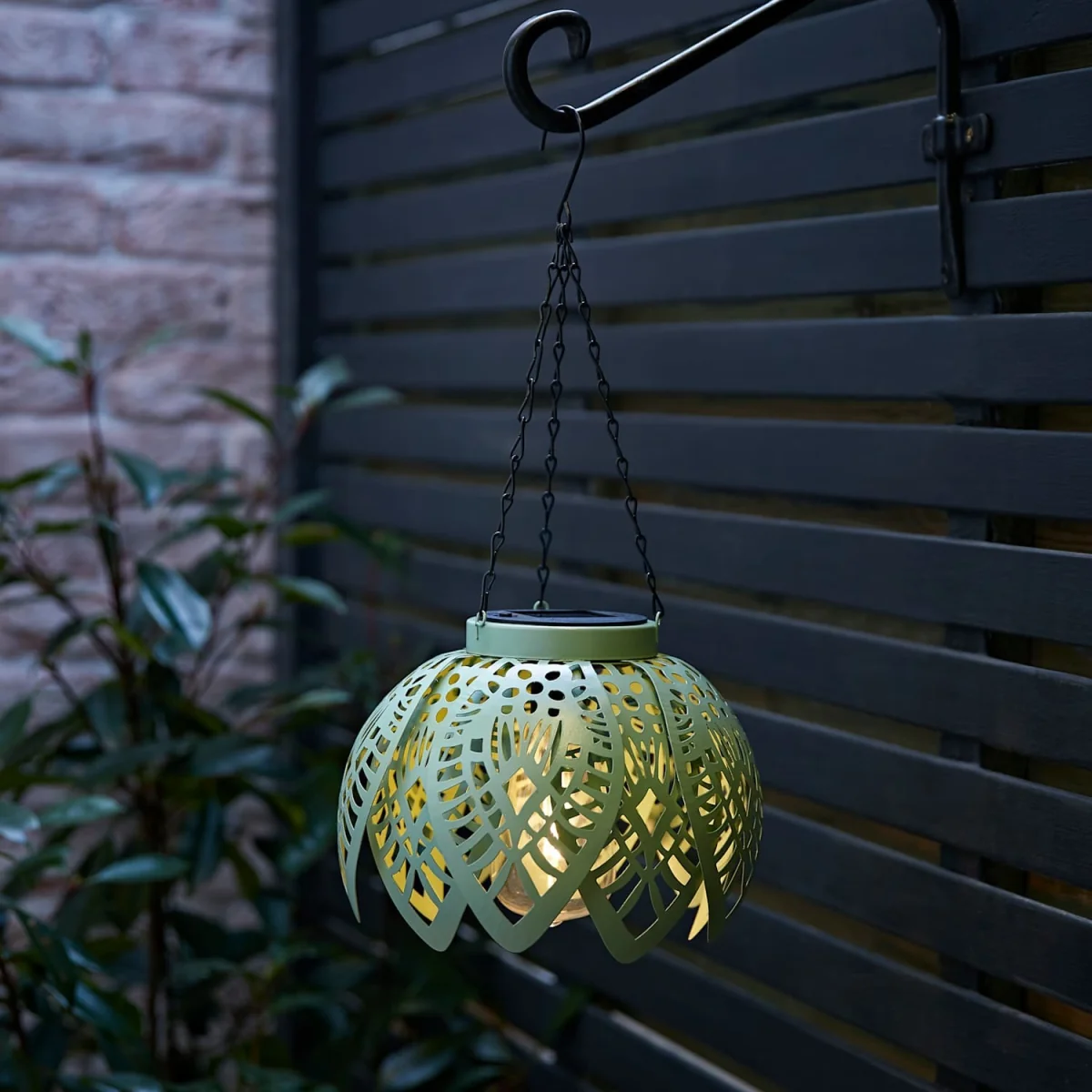 Artichoke Pastel Solar Hanging Decorative Outdoor Garden Lantern Light - Powder Blue - Sage Green – image 3
