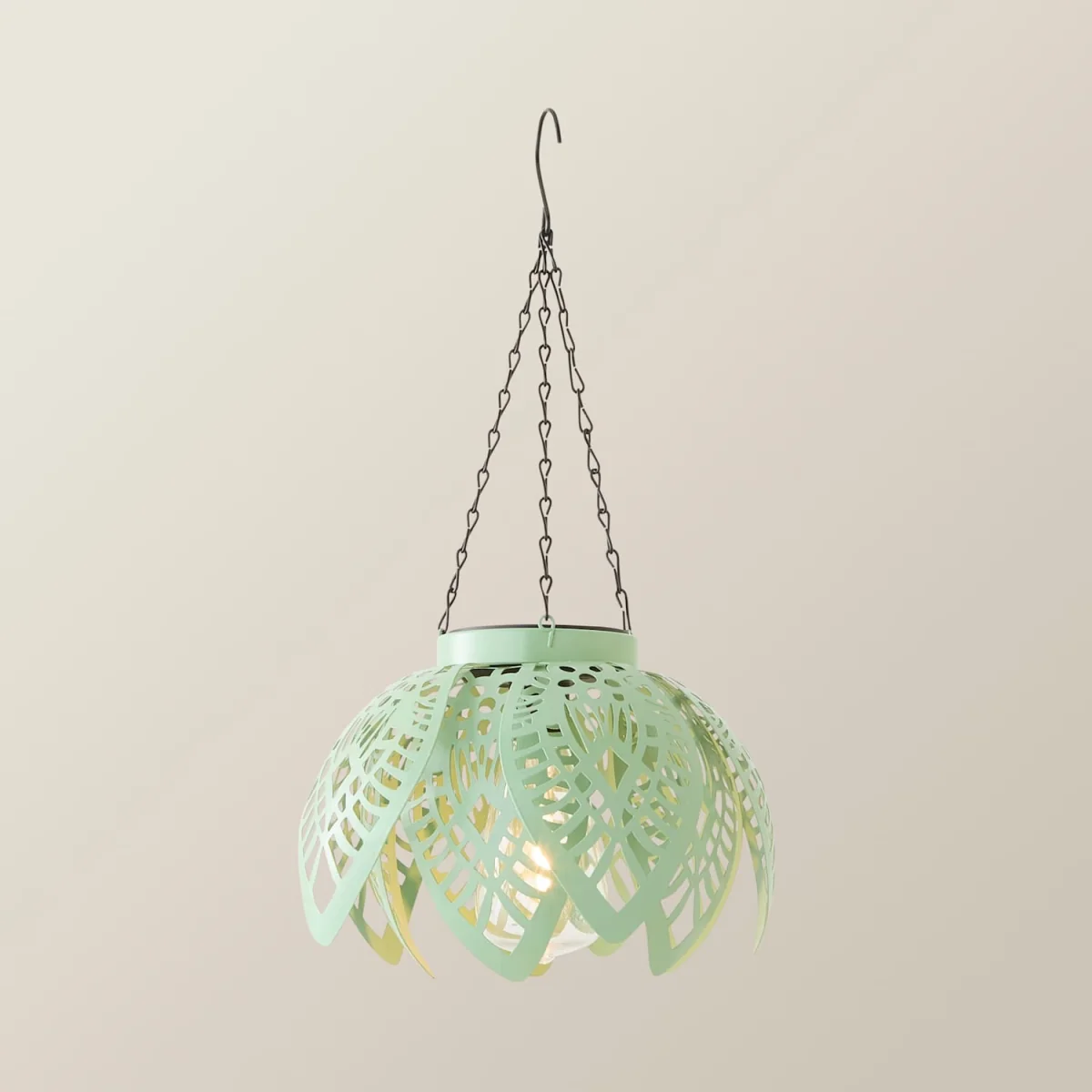 Artichoke Pastel Solar Hanging Decorative Outdoor Garden Lantern Light - Powder Blue - Sage Green – image 1