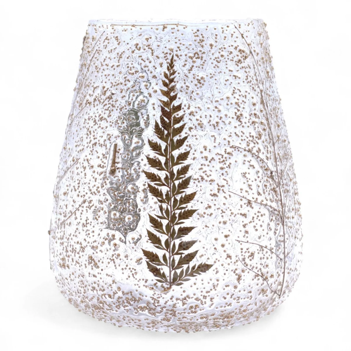Natural Floral Glass Candle Holder Large Bowl Pino - Natural – image 4