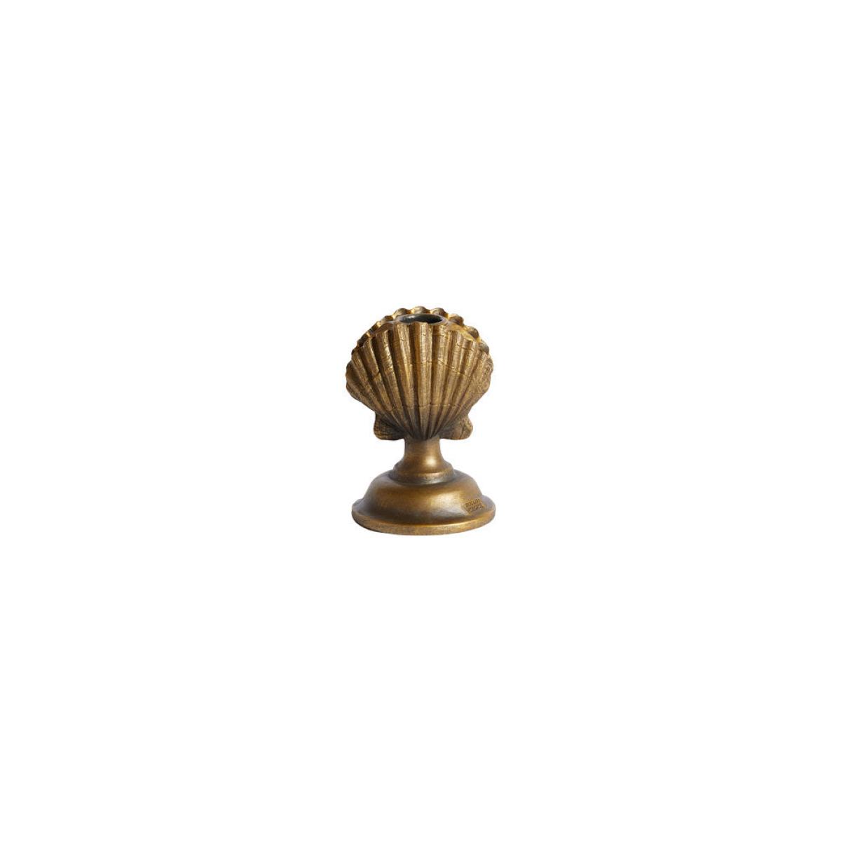 Gold Clam Shell Candlestick Holder – image 2
