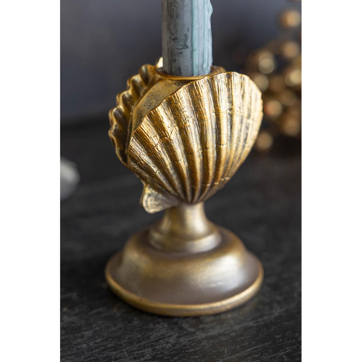 Gold Clam Shell Candlestick Holder – image 4