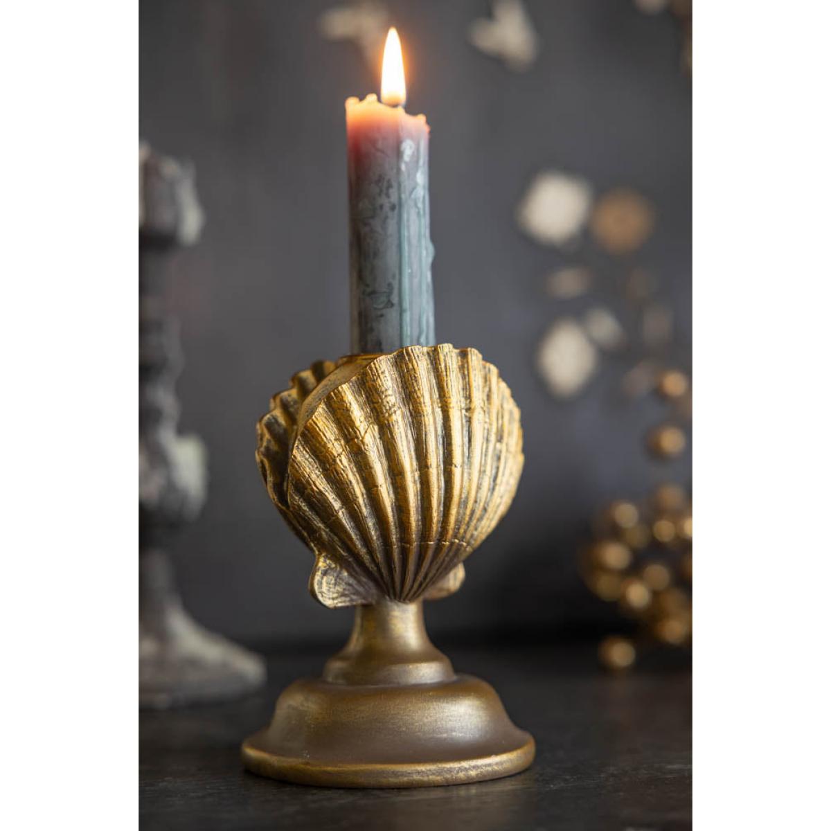 Gold Clam Shell Candlestick Holder – image 5