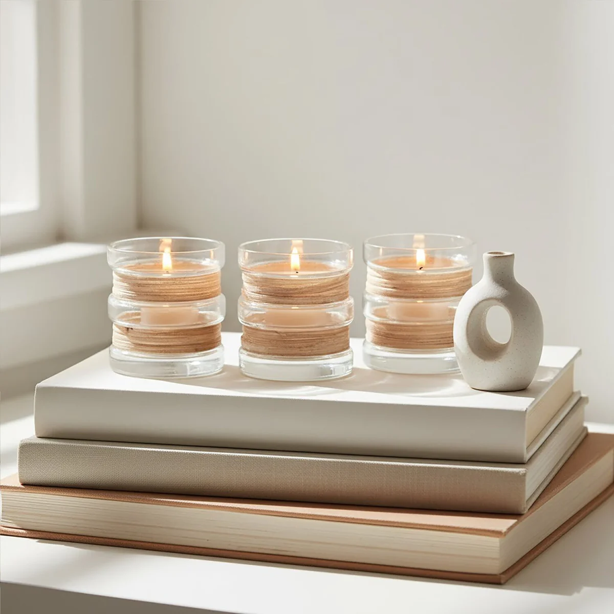 Kuta Set Of 3 Natural Tealight Holders - Natural – image 1