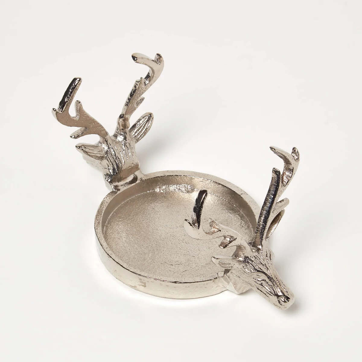 Silver Reindeer Double Stag Candle Holder - Silver – image 5