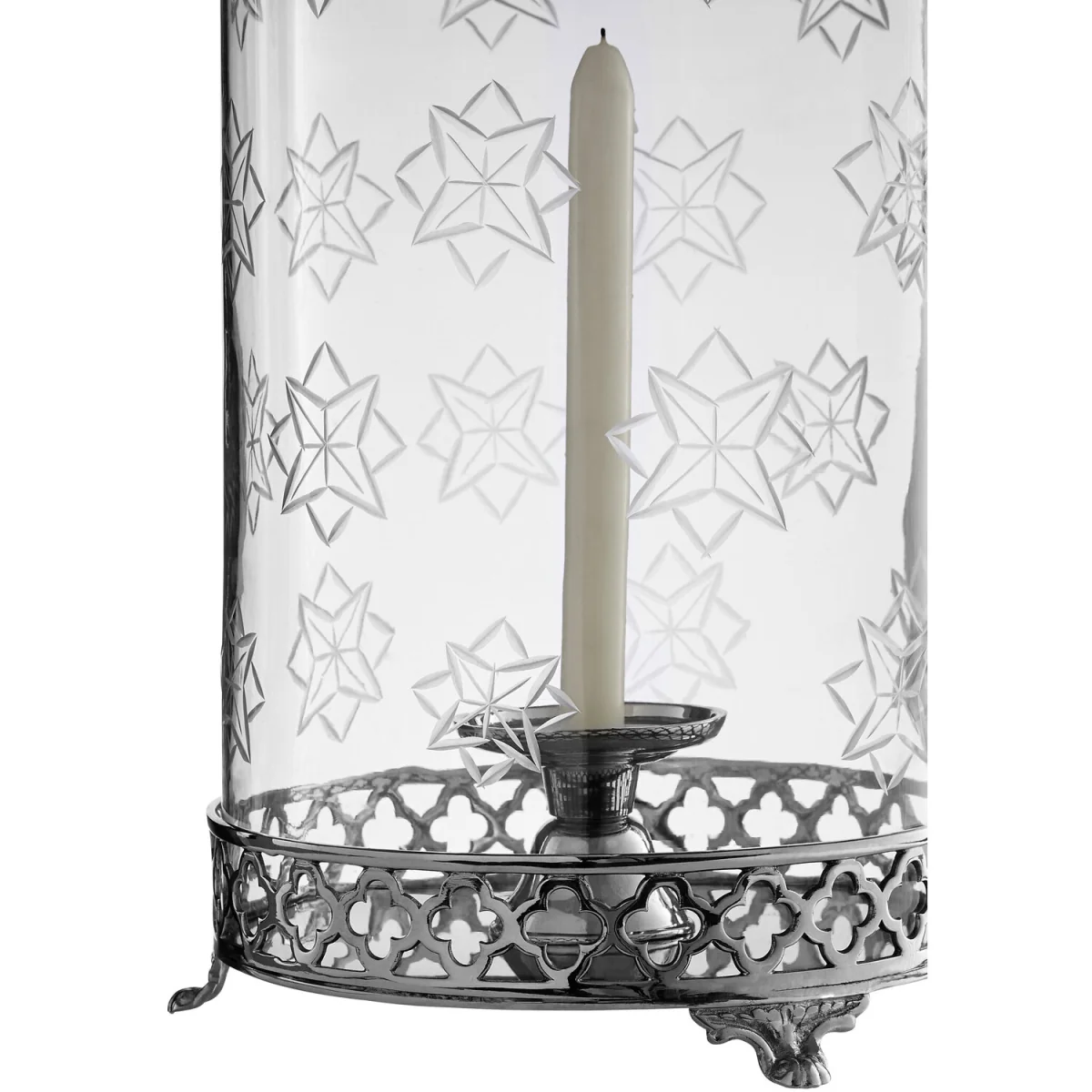Fizzah Hurricane Candle Holder with Nickel Finish - Silver – image 3