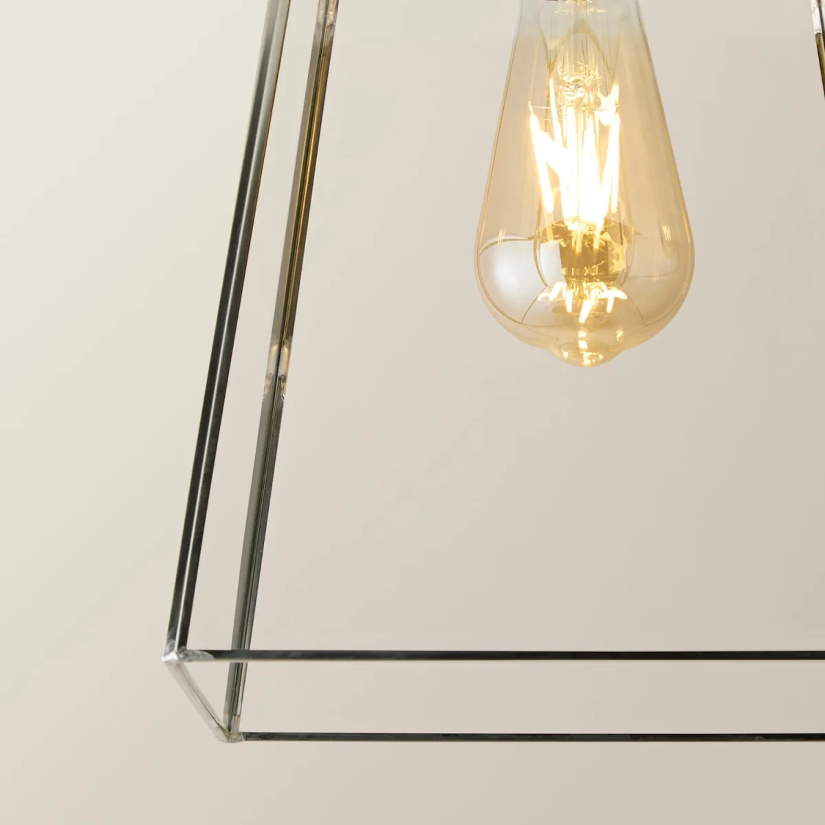 Susie Glass Lantern Lamp Shade Flush Ceiling Fitting Light - Brushed Chrome / 18cm – image 4