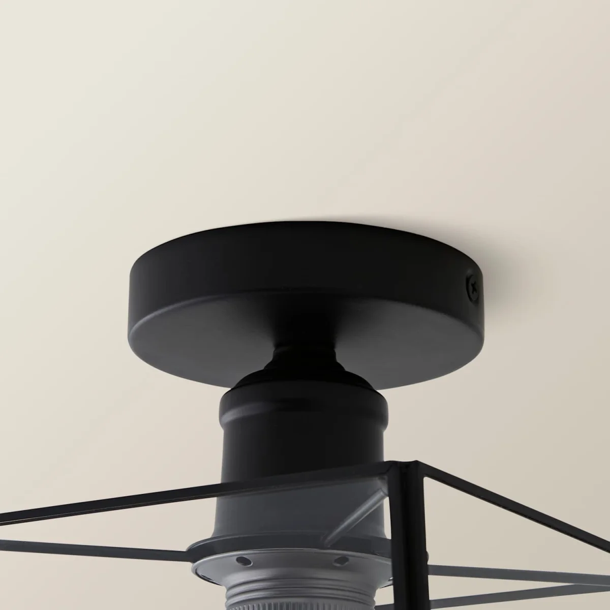 Susie Glass Lantern Lamp Shade Flush Ceiling Fitting Light - Black / 0 – image 4
