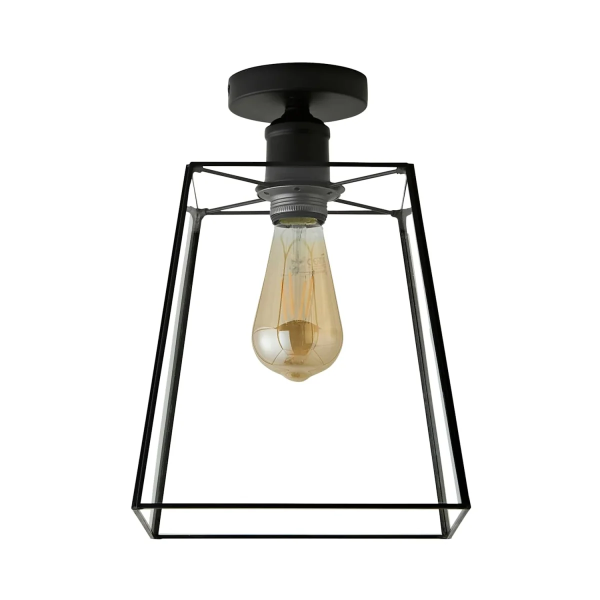 Susie Glass Lantern Lamp Shade Flush Ceiling Fitting Light - Black / 0 – image 5
