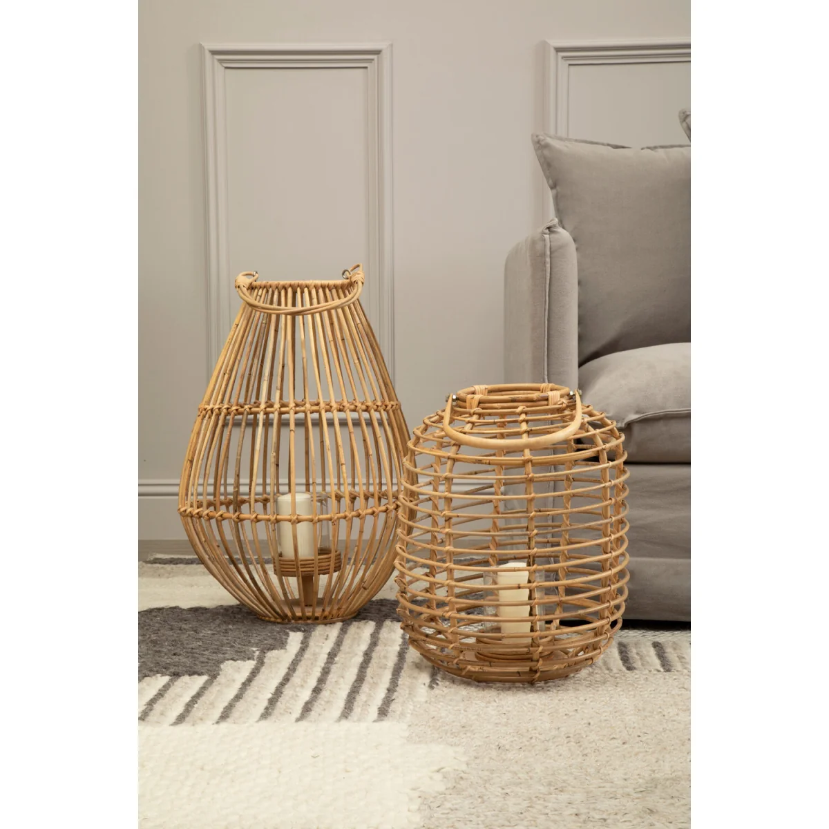 Mataram Natural Rattan Round Lantern – image 3