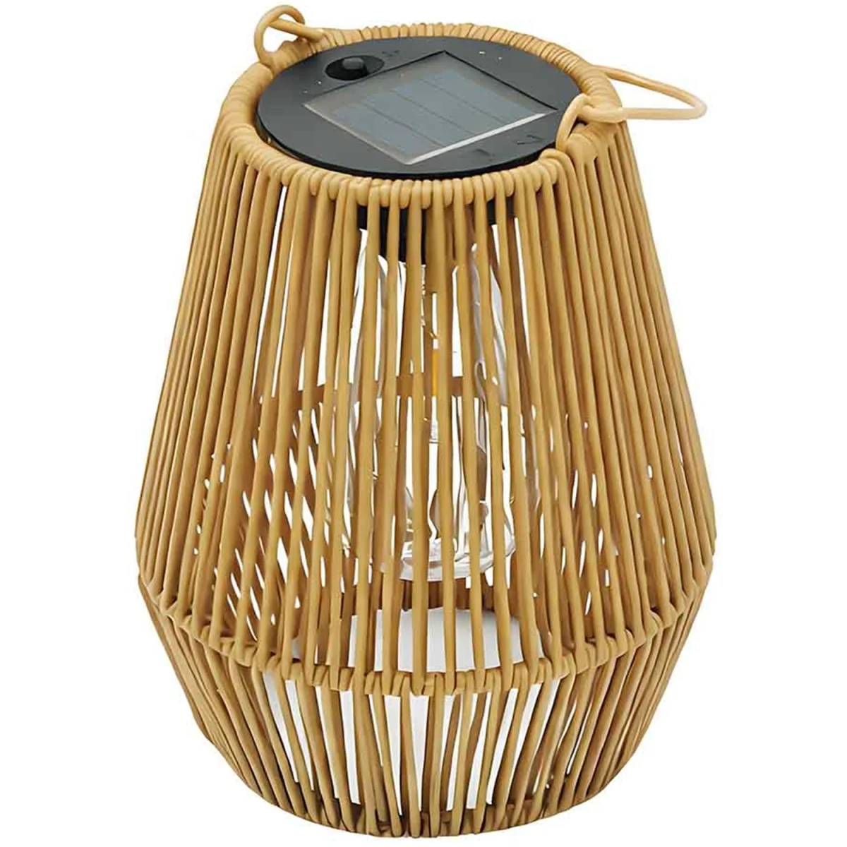 Set of 2 Solar Rattan Hanging LED Garden Lanterns – image 2