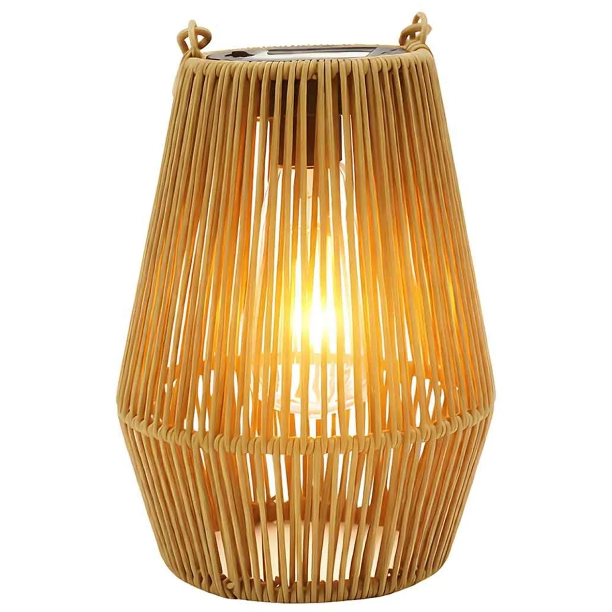 Set of 2 Solar Rattan Hanging LED Garden Lanterns – image 3
